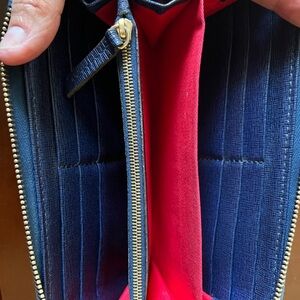 Dooney & Bourke Saffiano Blue Accordion Clutch Wallet